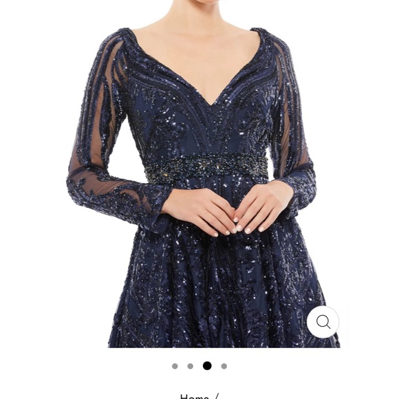 Mac Duggal Blue Formal Gown Dress 4 Small Floor length WORN ONCE Mother of bride - Picture 4 of 16